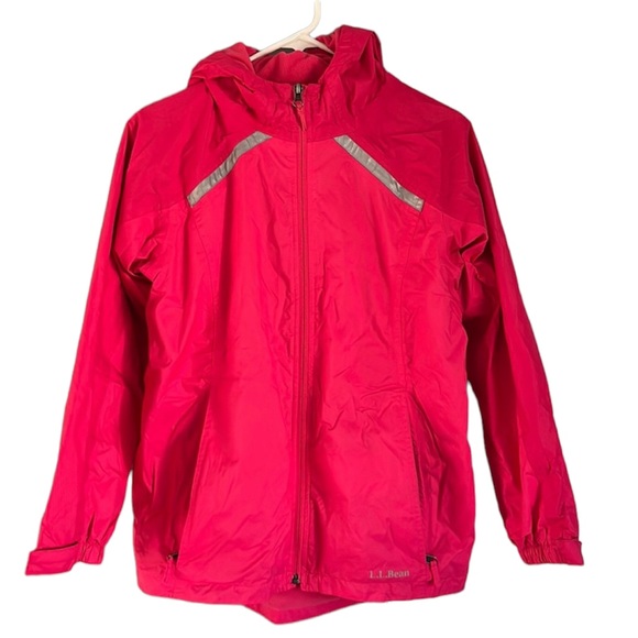 L.L. Bean Other - LL Bean waterproof Fleece lined Rain Jacket Girls Large 14-16 Pink Hooded